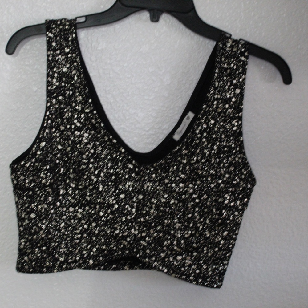 Speckled Black and Gold Crop top